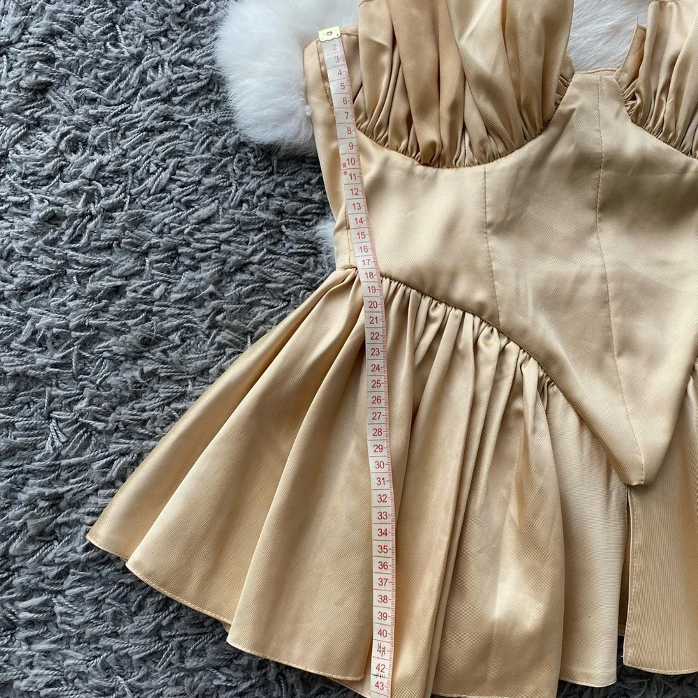 ASOS Cream Ruffled Corset Top - Picture 7 of 9